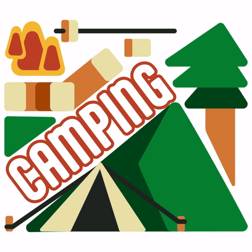 Tent and Trees Saying Camping