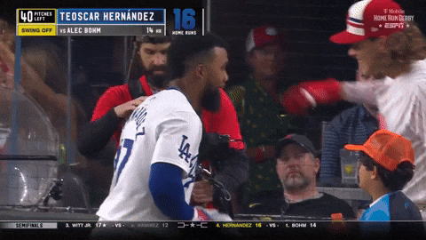 Teoscar Hernandez Greets With Other Team GIF