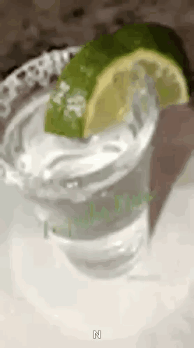 Tequila Shot With Lime Slice GIF