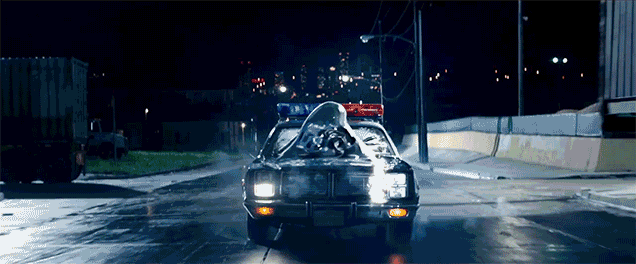 Terminator Appearing In Police Car GIF