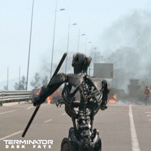 Terminator Dark Fate Sarah Connor Shooting Skynet GIF