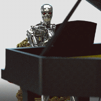 Terminator Skynet Playing The Piano GIF