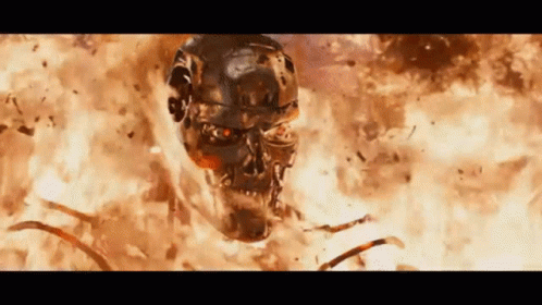 Terminator Skynet Surrounded By Fire GIF