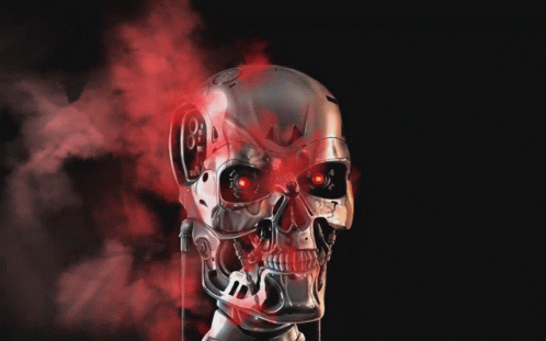 Terminator Skynet With Red Smoke GIF