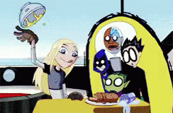 Terra Teen Titans Eats All Meatloaf GIF