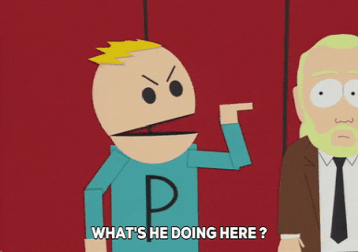 Terrance And Phillip Whats He Doing Here GIF