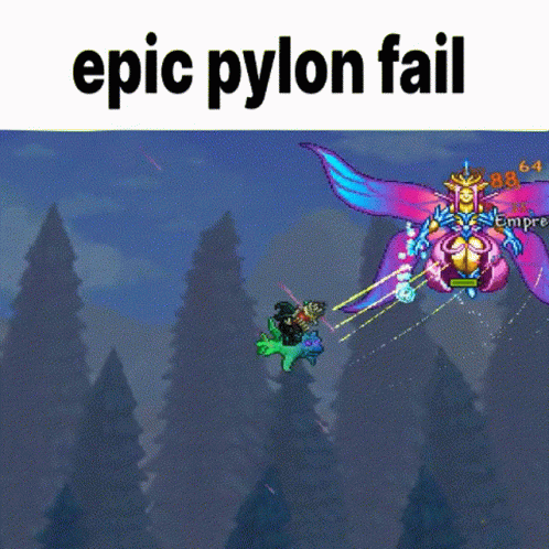 Terraria Epic Pylon Fail GIF