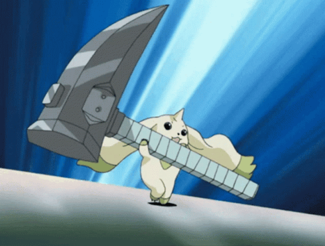 Terriermon Holding Hammer GIF