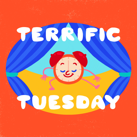Terrific Tuesday Bouncing Adorable Clock GIF