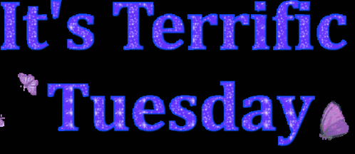 Terrific Tuesday Glittery Blue Text Art GIF