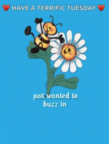 Terrific Tuesday Morning Happy Flower And Bee GIF