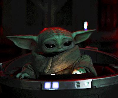Terrified Baby Yoda Hiding GIF