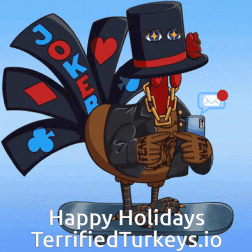 Terrified Turkey Happy Turkey Day GIF