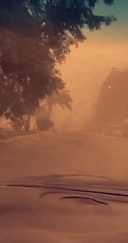Terrifying Driving Thru Dust Storm GIF