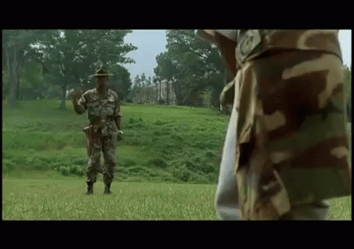 Terrifying Major Payne Walking Towards Kid GIF