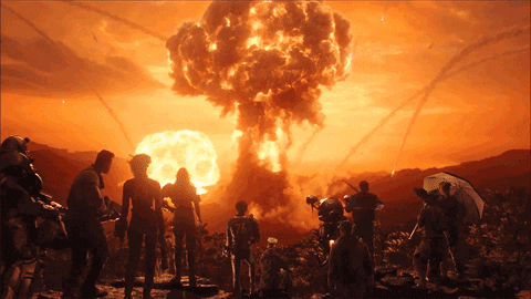 Terrifying Sky Nuke Detonation GIF