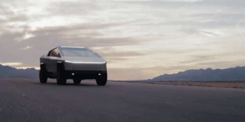 Tesla Cybertruck In The Road GIF