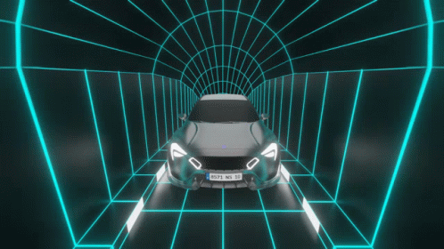 80s Retro Wave Tesseract Path GIF