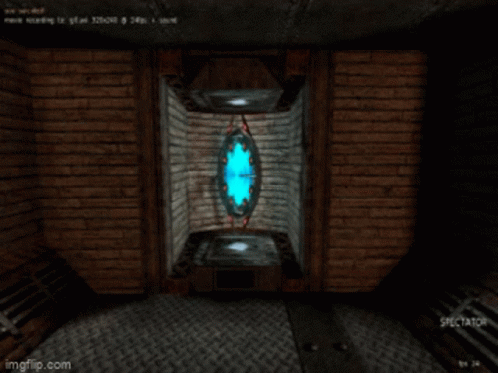 Spinning 2d Tesseract Blue Light GIF