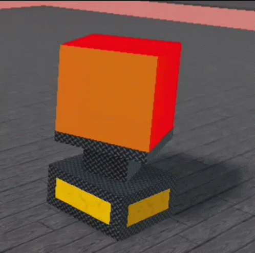 Revolving Tesseract Machine Changing Hue GIF