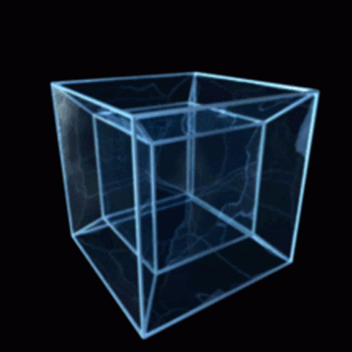 Tesseract Revolving Sideways Crystal Clear Walls GIF