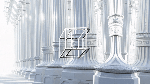 Tesseract Moving Along Parthenon GIF