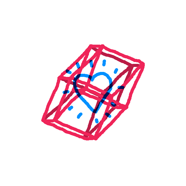 Tesseract Pink Borders With Blue Heart Center GIF