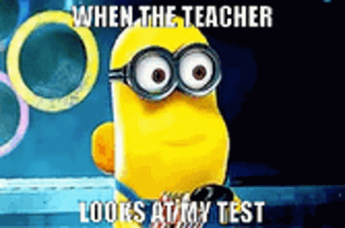 Test Day Minion Cracking Up GIF