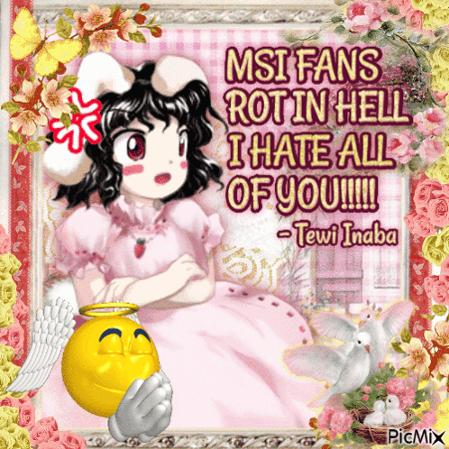 Tewi Inaba Pink Dress MSI Fans Rot in Hell