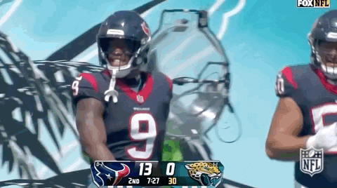 Texans Player Jumped For Chest Bump GIF