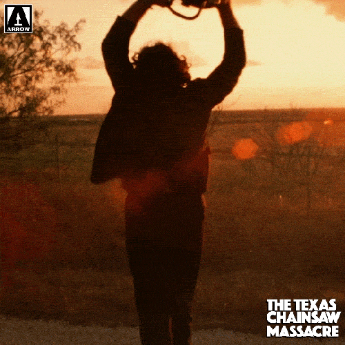 Texas Chainsaw Crazy Spin Sunset GIF