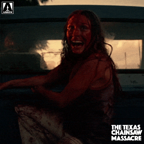 Texas Chainsaw Creepy Laugh Car Ride GIF