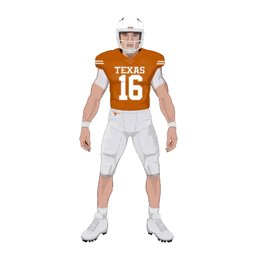Texas Football Player Number 16