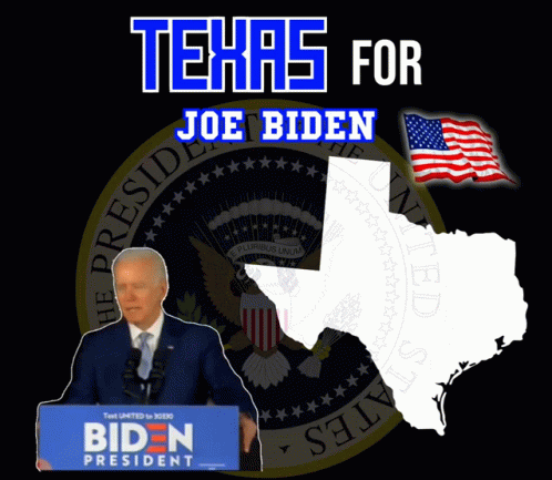 Texas for Joe Biden Poster Man at Podium