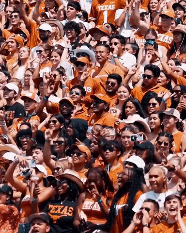 Texas Longhorns Cheering Together GIF