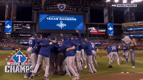 Texas Rangers Celebrating World Series Win