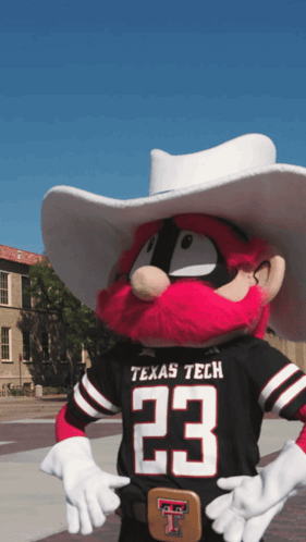 Texas Tech Mascot in Cowboy Hat