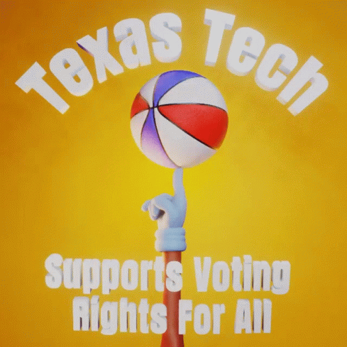 Texas Tech Voting Rights for All Basketball on Stick