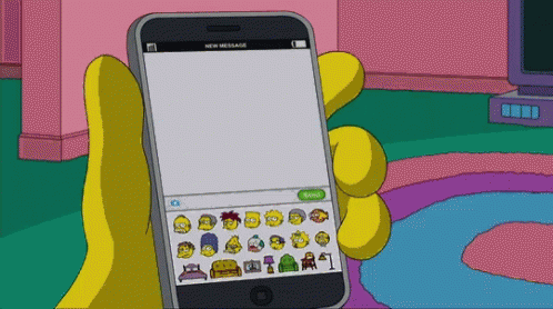 Homer Simpson Texting Emoji GIF