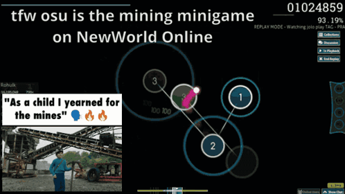 Tfw Osu Is the Mining Minigame on New World Online