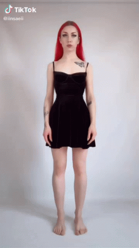 Tg Tf Cute Lady Female Goth Costume Transformation GIF