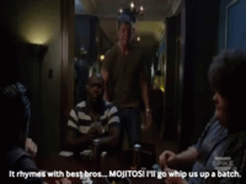 Thad Castle Alan Ritchson And Friends Drinking Mojitos GIF