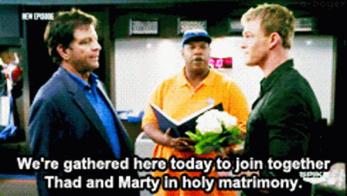 Thad Castle Alan Ritchson And Marty Holy Matrimony GIF