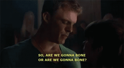 Thad Castle Alan Ritchson Are We Gonna Bone GIF