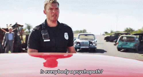 Thad Castle Alan Ritchson Everybody Psychopath GIF