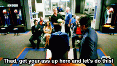 Thad Castle Alan Ritchson Getting Married GIF