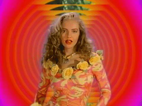 Thalía Retro Musica Pointing GIF