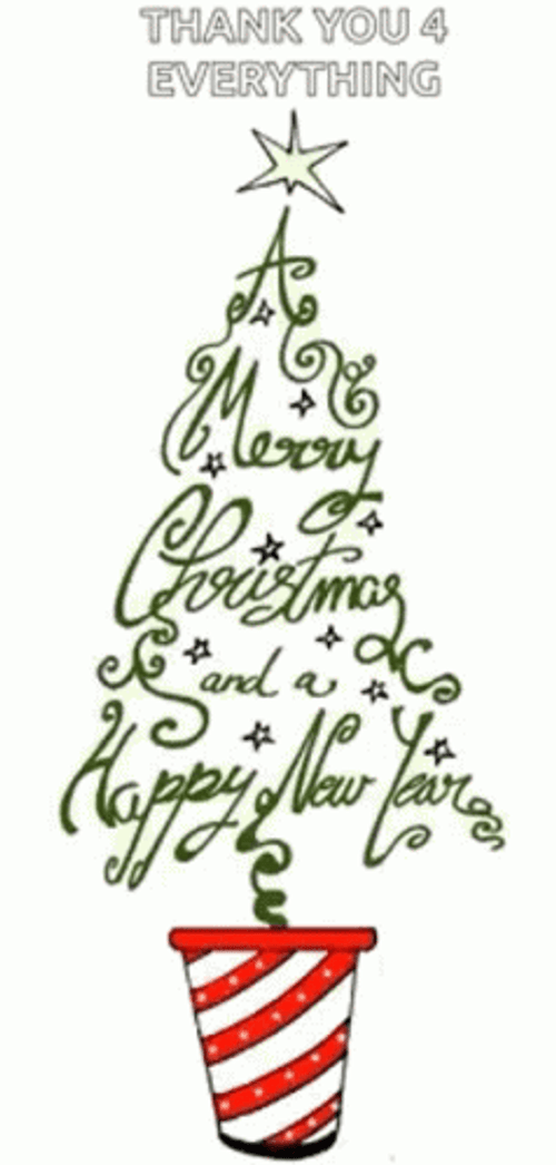 Thank You And Merry Christmas And A Happy New Year Tree GIF
