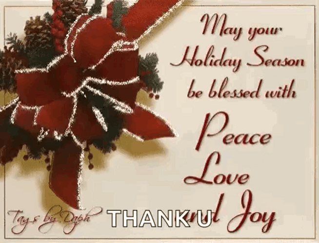 Thank You And Merry Christmas Animated Wishes GIF