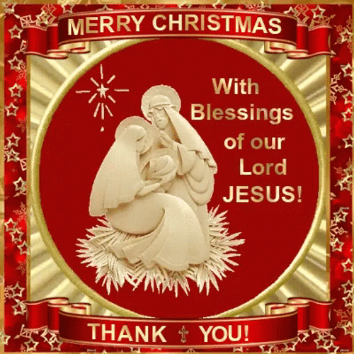 Thank You And Merry Christmas Blessing  GIF